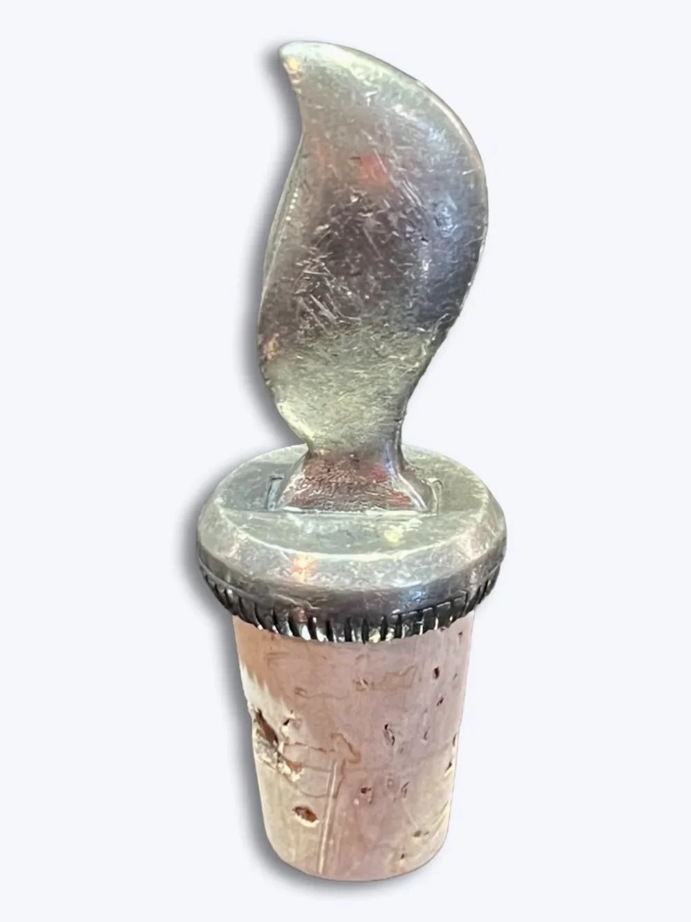 Danforth Pewter Wine Bottle Stopper Leaf Flame Handcrafted Barware Hostess Gift